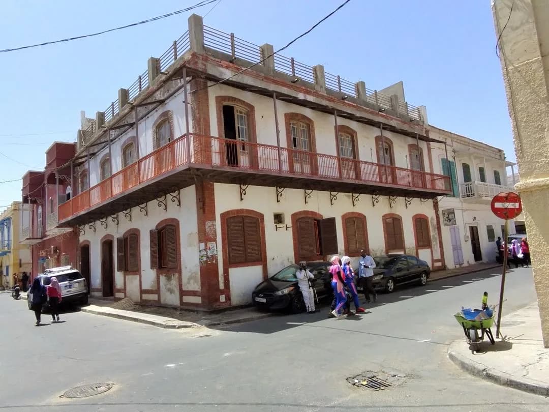 Façade de la maison Guillabert, île de Saint-Louis